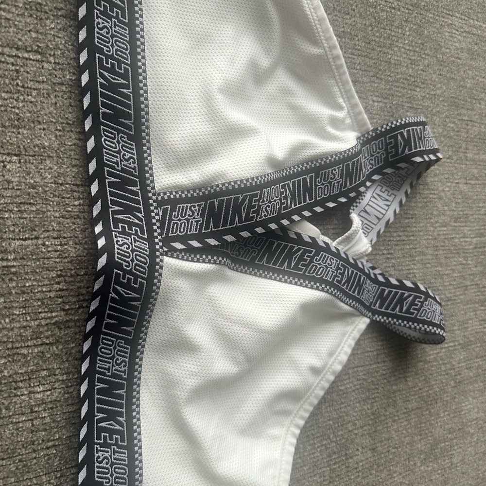 Nike White Sports Bra with Black Branded Straps